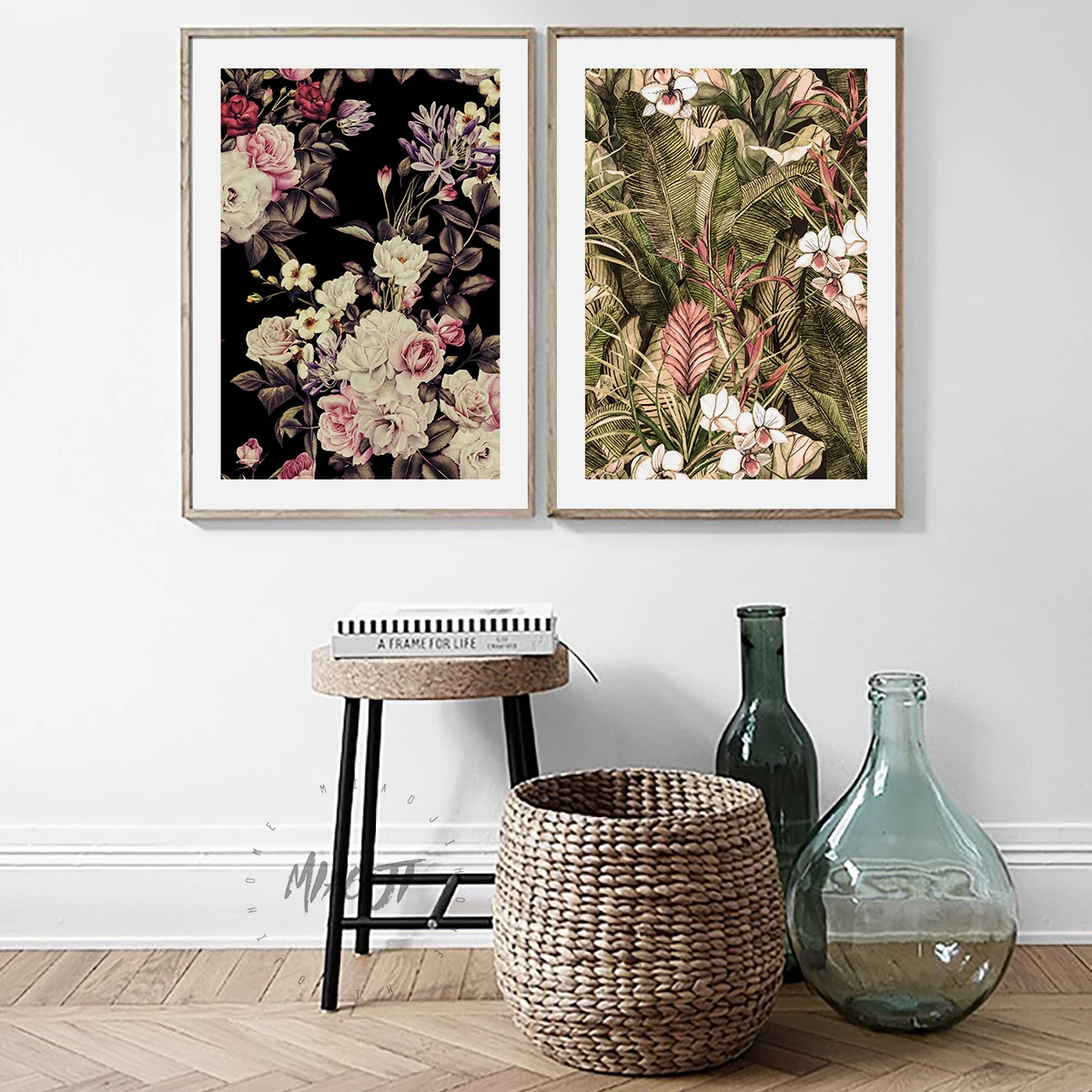 

BOTANICAL PATTERN Pastoral Flower Canvas Painting Art Print Poster Picture Wall Bedroom Living Room Home Decor