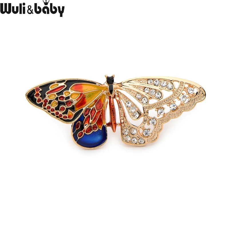 

Wuli&Baby Alloy Purple Enamel Butterfly Brooches Men And Women's Metal Rhinestone Insects Banquet Wedding Party Brooch Gifts