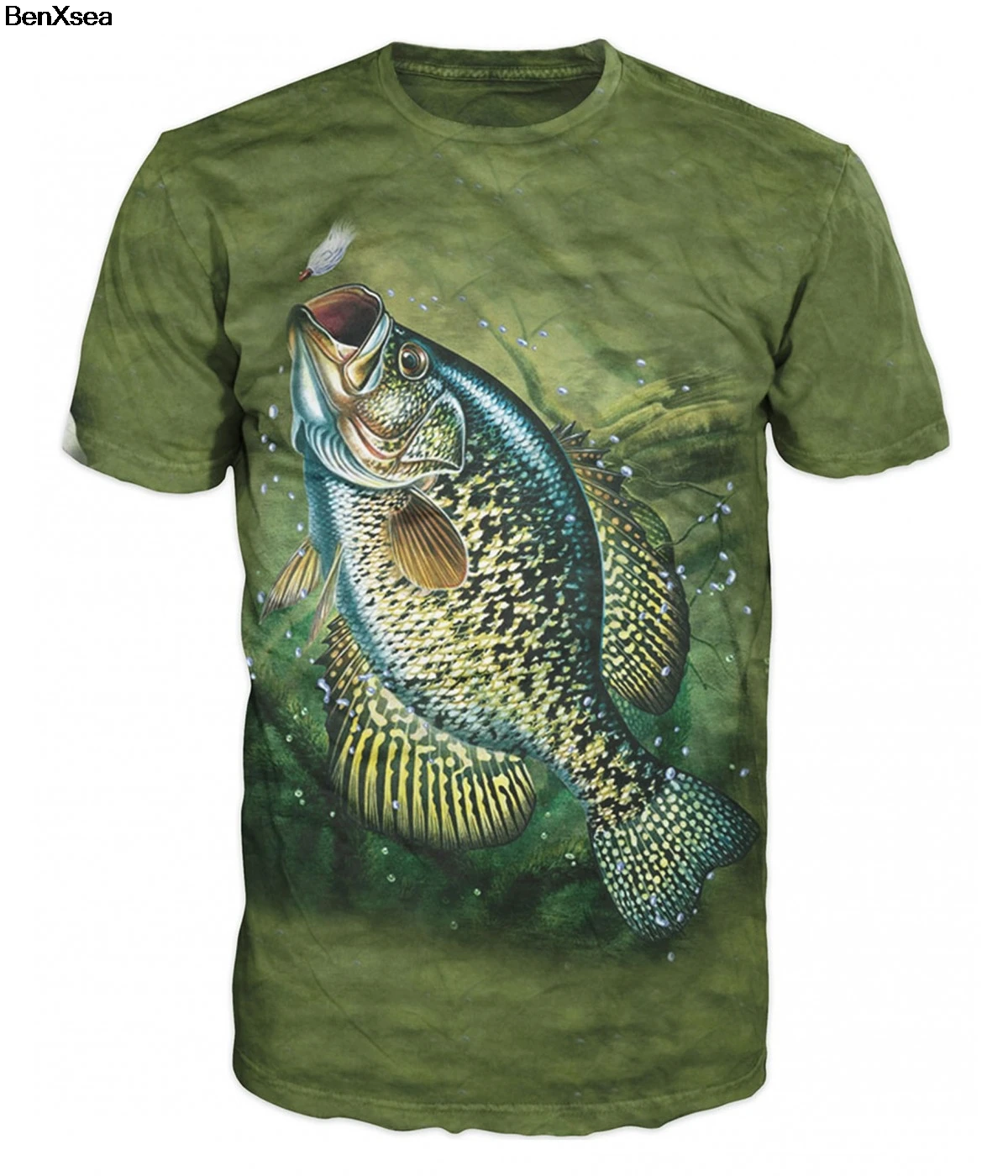 Модная стильная футболка с 3D принтом, крутая Мужская и женская футболка с 3D рыбкой, хобби, футболка с карпом, большие размеры, хип-хоп - Цвет: Мятный