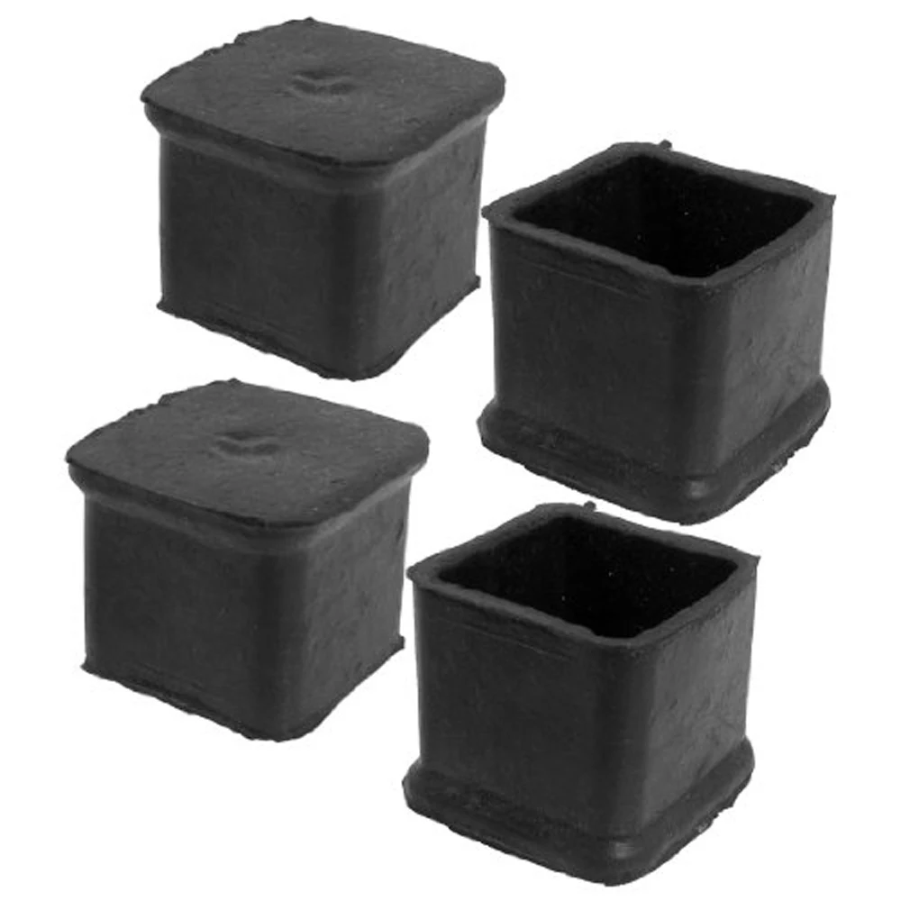 Cool Fashion 6Pcs Black Square Chair Table Leg Rubber Foot Covers