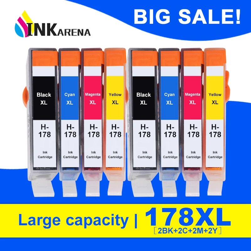 

INKARENA Compatible Ink cartridge Replacement for HP 178 XL Photosmart B109 B110 B210 C309 C310 C410 D5468 D5463 D5460 Printer