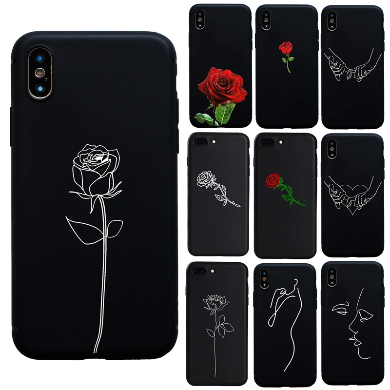 Простой художественный мягкий чехол для iphone 8 7 Plus 6s 6 X XS Max XR 5S SE телефона 3D