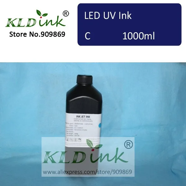 

[ KLD Ink ] Compatible CYAN LED UV Ink for  inkjet UV flatbed printer with DX5 DX6 DX7 printhead ( 1 piece X 1000ml )