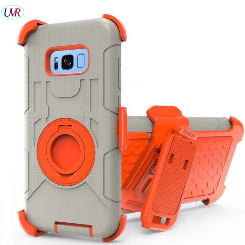 For Samsung S8 Case Shockproof Hybrid Hard Rubber Armor Phone Case for Galaxy S8 Finger Ring