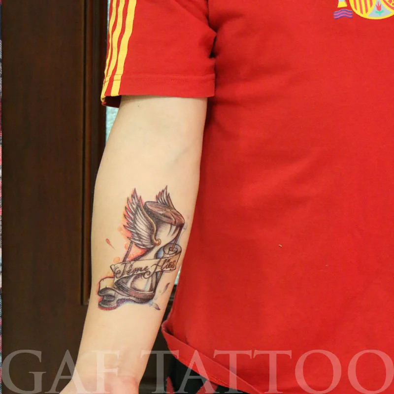 Stiker tato temporer besar unijam pasir waktu lalat 