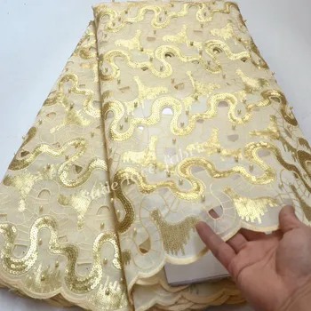 

Stylish elegance African French Lace Fabrics With Beads Sequin For Nigerian Wedding Dress High Quality Organza Lace Fabric RG332