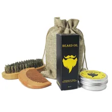 GUJHUI Мода 3 шт./компл. мужские наборы для ухода за бородой масло для бороды+ бальзам+ набор расчесок Beaty инструменты для макияжа