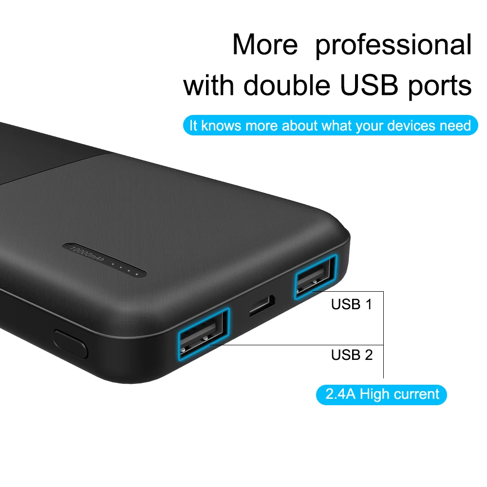 A.S 10000 мАч Внешний аккумулятор для Xiaomi Samsung iPhone Huawei Nokia Powerbank Портативный двойной USB