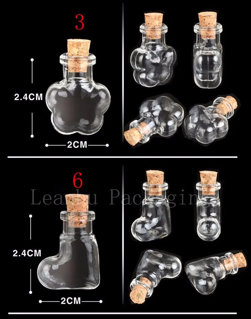 Прозрачная 2 мл Мини Стеклянная бутылка с пробкой, маленький стеклянный флакон пробковая пробка декоративная стеклянная бутылка с пробкой для подвесок с мобильным шнурком