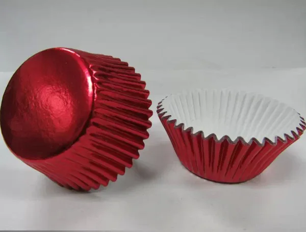 red foil 1000x фольга из розового золота/серебро/красный/синий/зеленый/черный фольги бумаги Свадебный кекс Лайнер Для Маффинов и капкейков выпечки формы чехол - Цвет: red foil