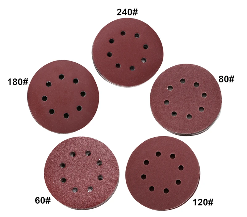 5 "/125 мм песок Бумага Наждачные круги 60/80/120/180/240 абразивной Бумага для дерева, металла полировки Шлифовальные станки Механические