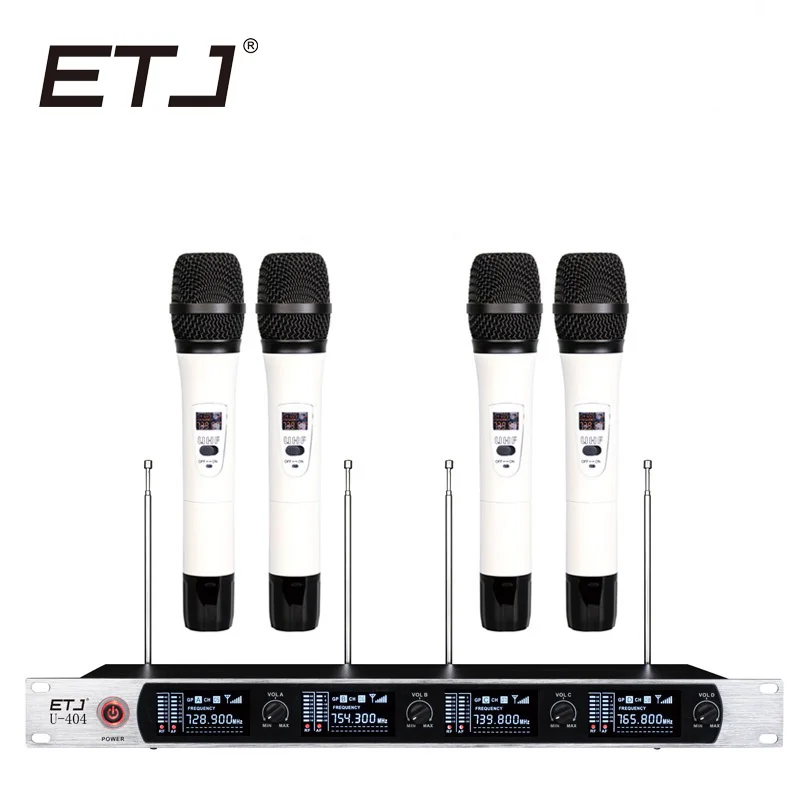 

ETJ Brand Handheld Bodypack Headset Lavalier Microphone Professional Changable Wireless Microphone U-404