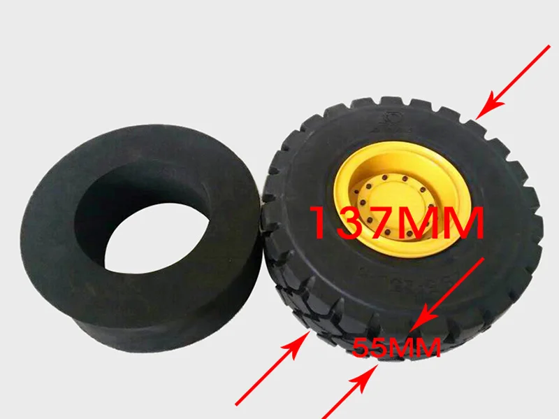 

1PC 137mm Simulation Car Tires Mini Tire Small Tyres Plastic Wheels for Engineering Vehicle/ Forklift/Bulldozer/Loader Model
