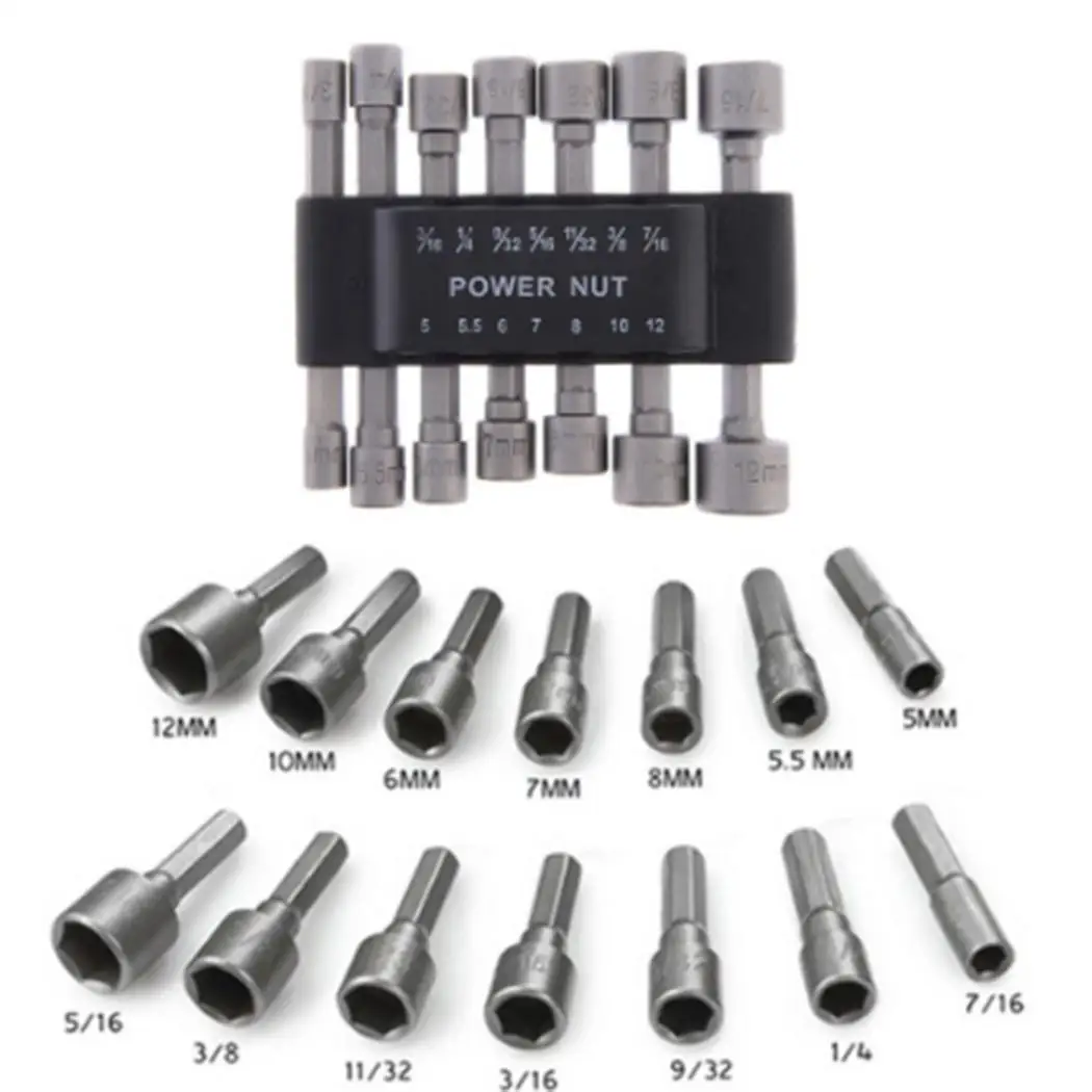 

Driver Set 6mm Drill Wrench 8mm Bit 21g 5mm Silver Power 12mm 5mm Hex SAE 7mm Geometric Metric Nut Shank 10mm Socket Screw 5 Set