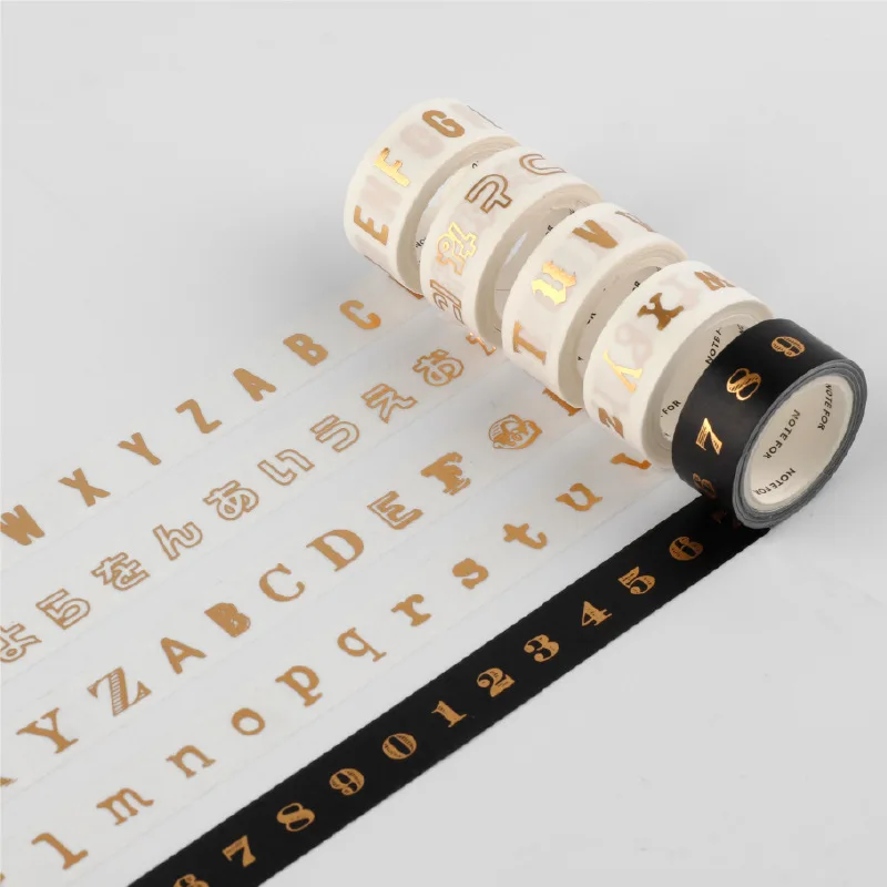 

2 Rolls/pack Alphabet Number Washi Tape DIY Decorative Scrapbooking Masking Tape Adhesive Label Sticker Tape Stationery