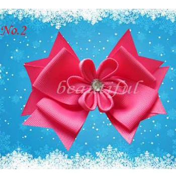 

200 pcs BLESSING Good Girl Boutique 4.5" E- Snowflake Hair Bow Clip 178 No.