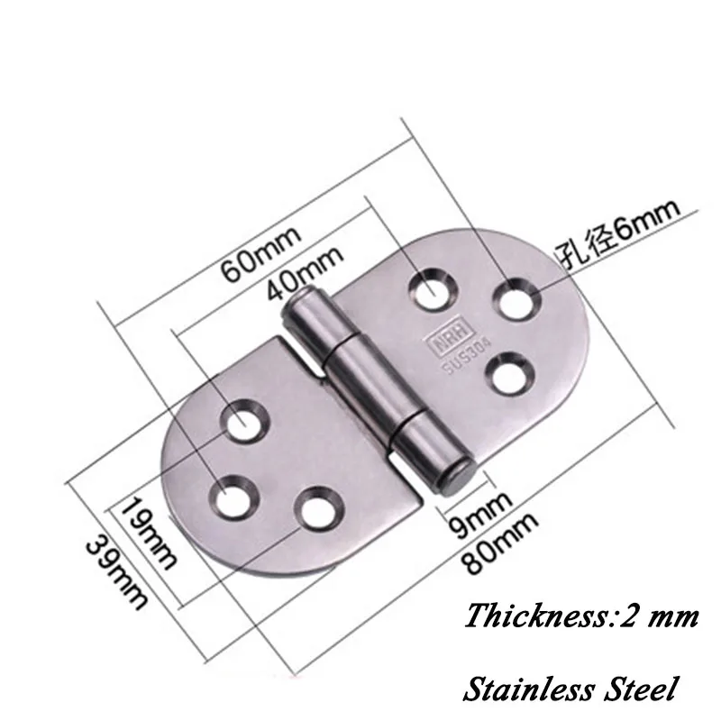 2Pcs Stainless Steel Thickened Folding Flat Door Hinges Bin Door