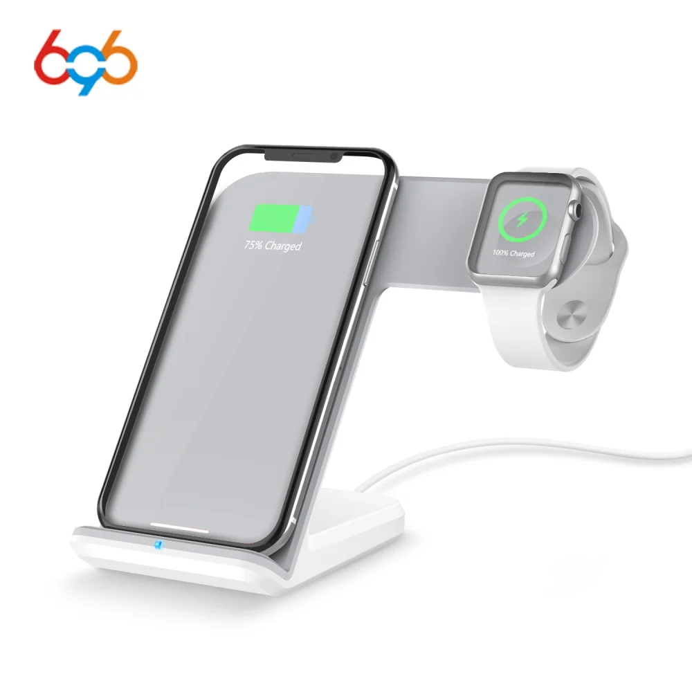 

696 F11 QI Fast Charging Wireless Charger for Apple watch 2 3 Qi Wireless charger For iPhone X 8 Plus For Samsung S9 S8 note 8