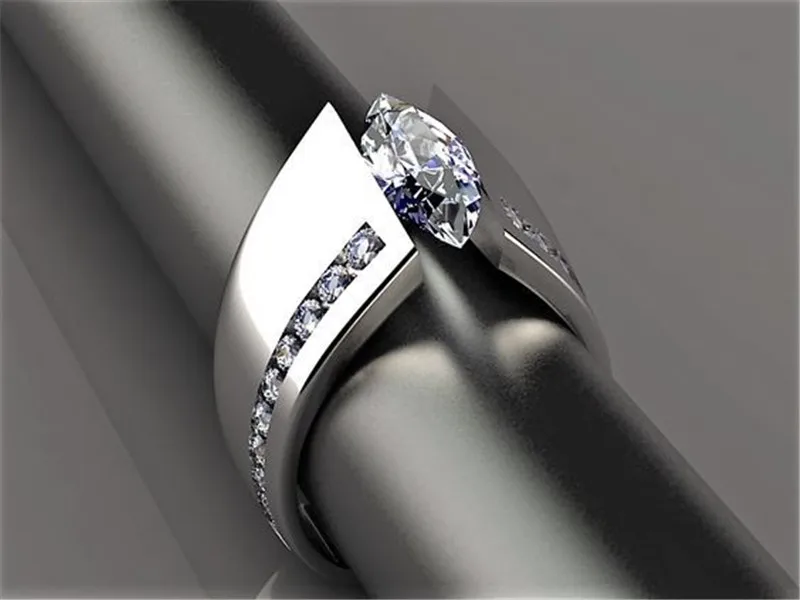 Уникальное кольцо Marquise cut из стерлингового серебра 925 пробы aaaa Фианит камень для
