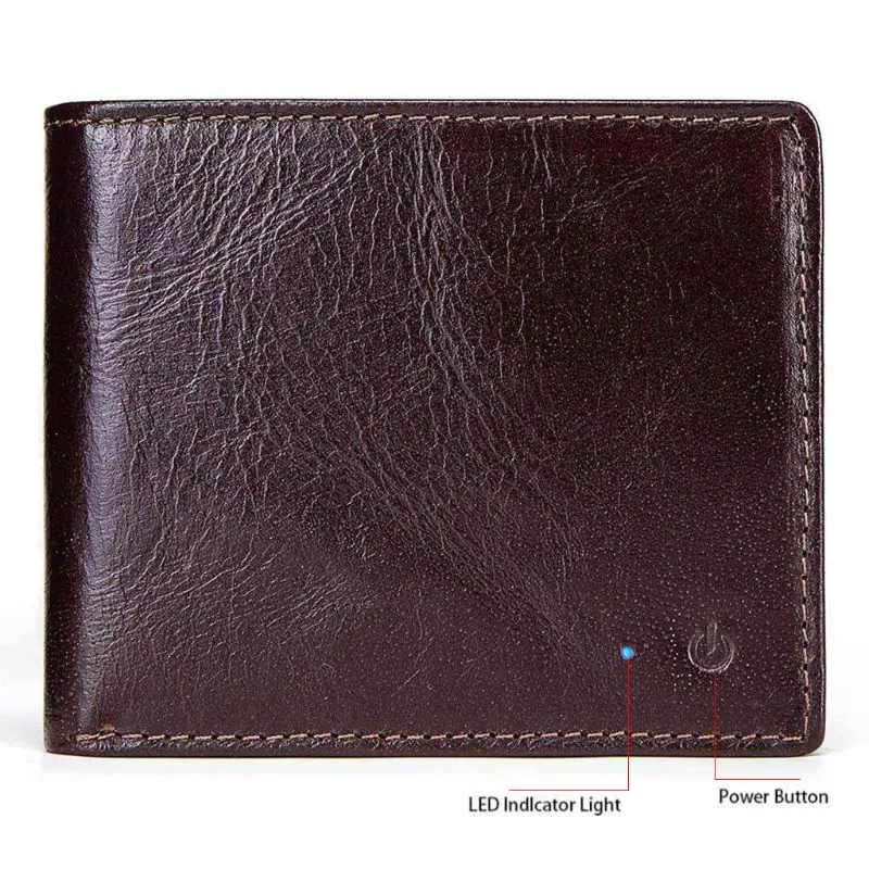

Smart Wallet RFID Secure Men Genuine Leather Purse with Alarm GPS Map Bluetooth Coin Bag