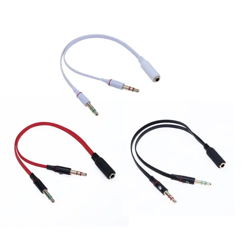 

3.5mm AUX Cable Audio Y Splitter Mic Adapter 3.5mm Female to 2 Port Male Aux Extension Cable for Smartphone Headphone Computer
