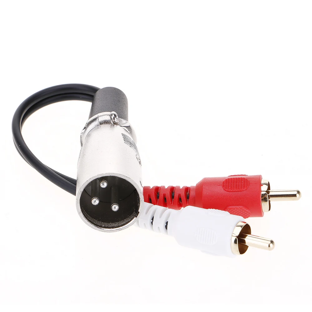 3 Pin XLR Male to 2 RCA Male Stereo Video Cable XLR Y Splitter Patch Cable New