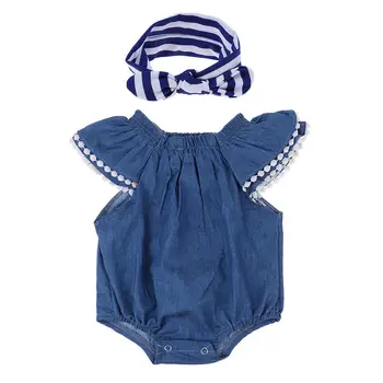 

Reborn Doll Clothing Set Lifelike Newborn Baby Rompers And Striped Headband 18" Doll Clothes American Girl Doll Clothes