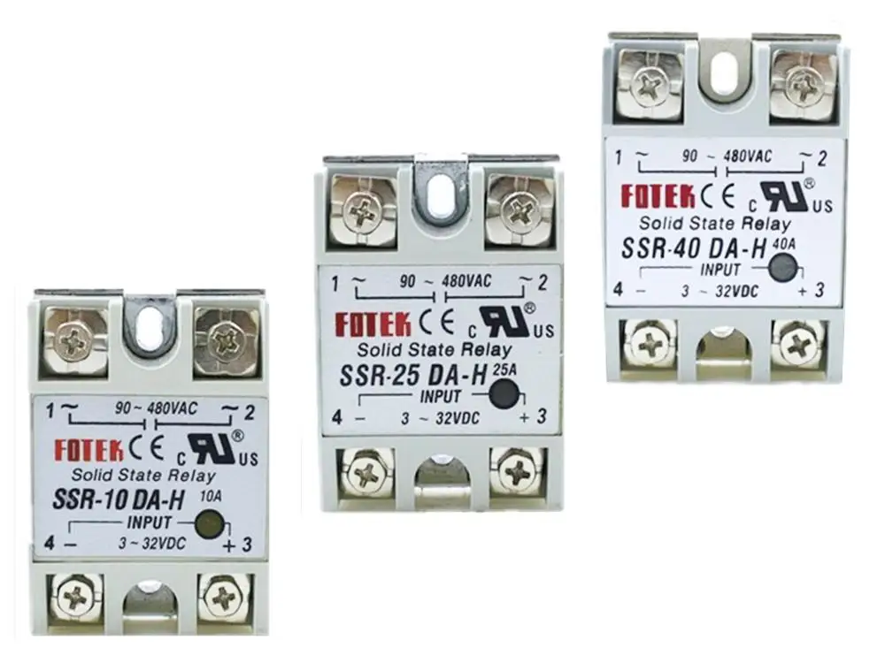

Solid State Relay SSR-10DA-H SSR-25DA-H SSR-40DA-H 3-32VDC TO 90-480V AC