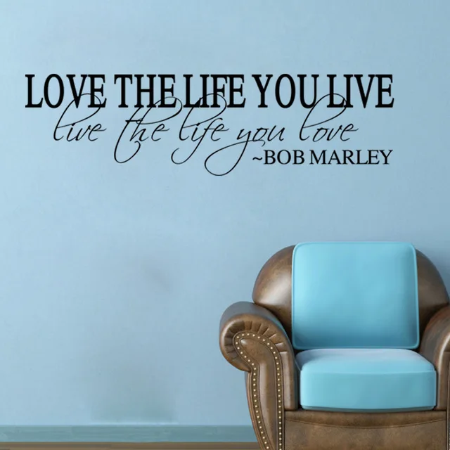 Liebe das leben vinyl quote bob marley wandtattoo home decor ... Liebe das leben vinyl quote bob marley wandtattoo home decor ...