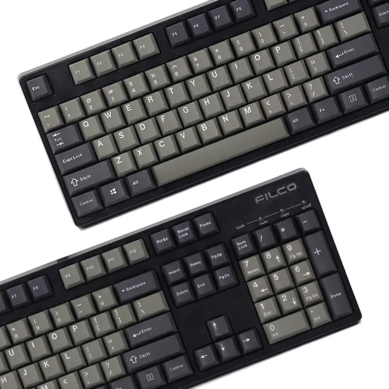 KBDfans новое поступление черный серый смешанный Dolch толстый PBT двойной выстрел 87/106