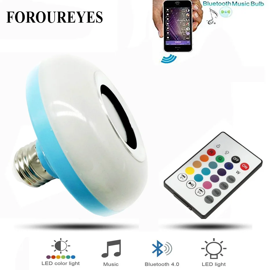 E27 умная RGB RGBW Беспроводная Bluetooth акустическая лампочка музыка игра Диммируемый