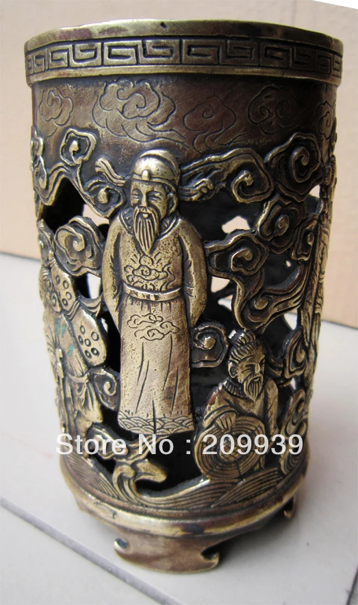

Chinese Bronze statue Brush Pot Eight Immortals fast shipping