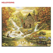 YH362 DIY Ручная роспись маслом неторопливо цифровая картина маслом Цифры Картины маслом китайские Скручивающиеся Картины домашний декор