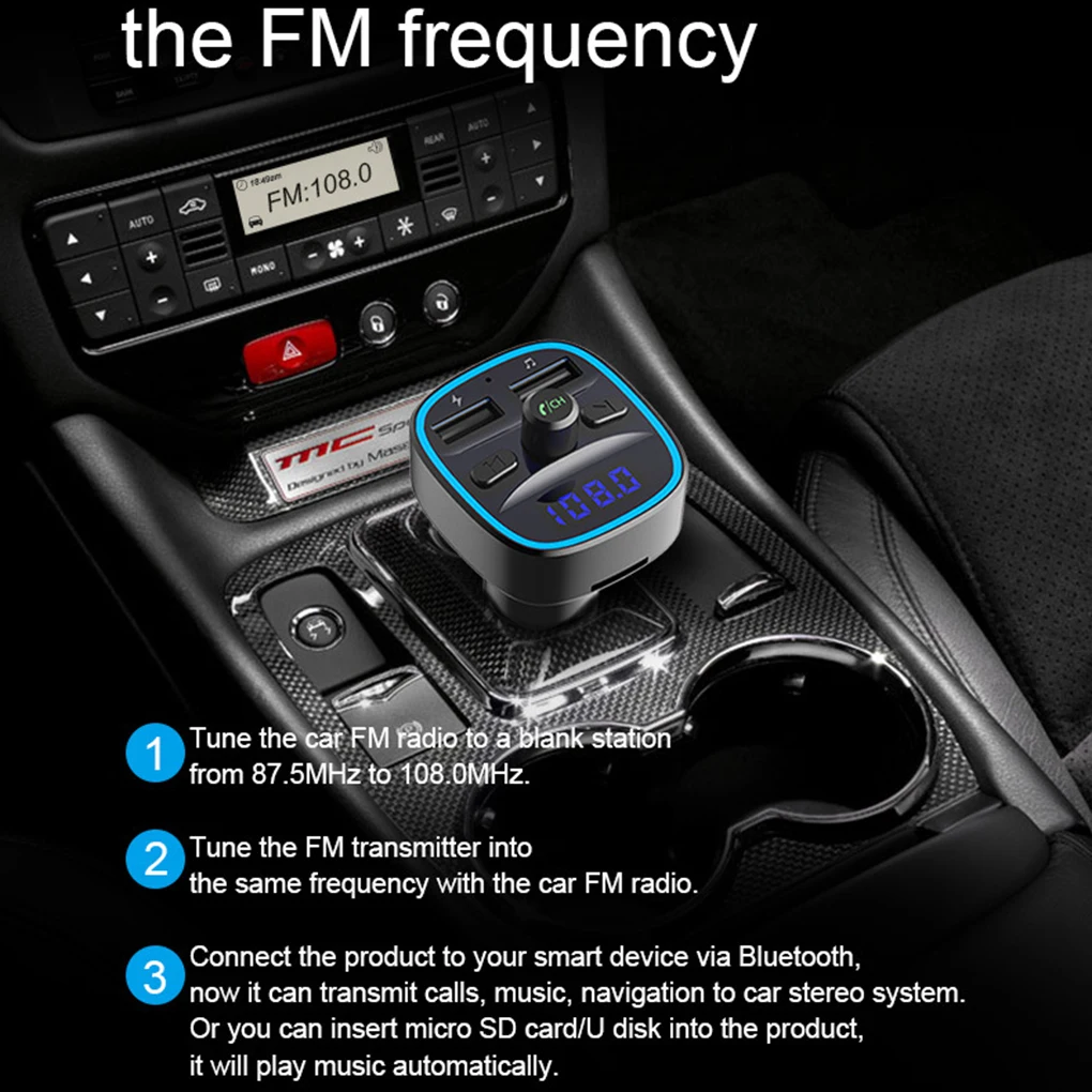 T25 автомобильный fm-передатчик автомобильное зарядное устройство Bluetooth MP3-плеер интеллектуальная голосовая навигация 12-24 В