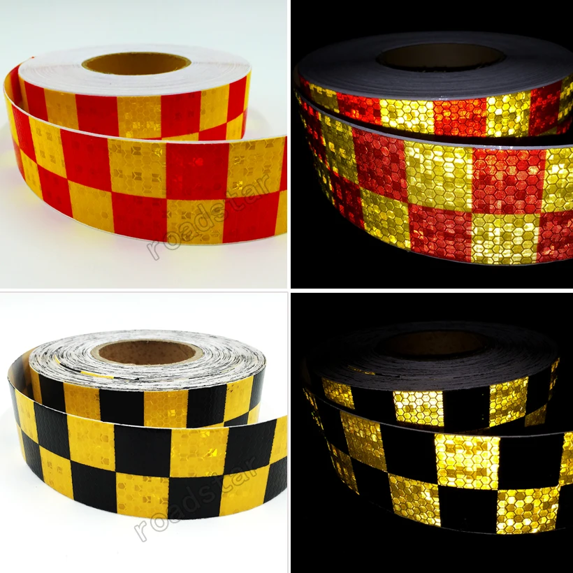 Luminous tape luminous sticker tape caution warning tape Roadstar 3M acrylic adhesive shining reflective warning tape/Square printing reflective tape For cars Safety RS-6490P