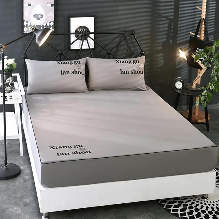 

Wholesale Bed Sheet Fitted Sheet with Elastic Band Bedding King Queen Size Bed Mattress Cover Bedsheet 120*200/180*220/200*220cm