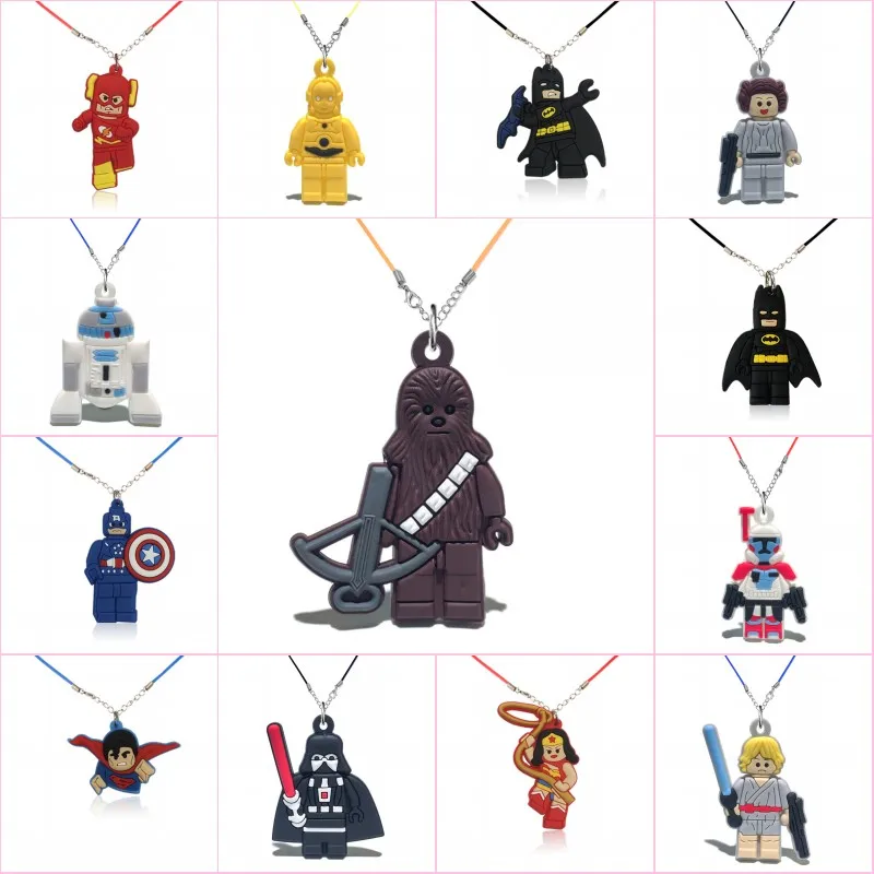 

1pcs Suphero Necklace Cartoon Action Figure Chain PVC Charm Pendant Necklace Choker Necklace Kid Gift Party Favors Jewelry