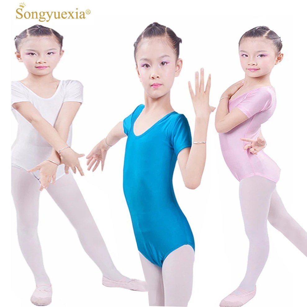 SONGYUEXIA/танцевальные костюмы с короткими рукавами для гимнастики Justaucorps трико