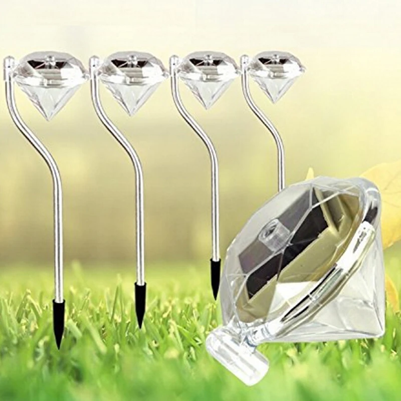Solar Garden Light Solar Lawn Light Power Solar Diamond Shape LED Path Wall Landscape Mount Garden Fence Lamp Light