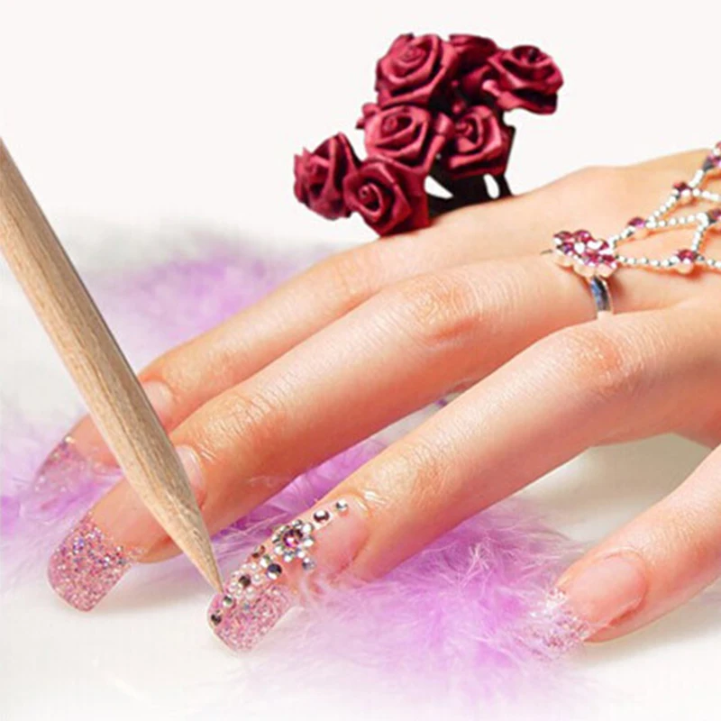 

ELECOOL 100Pcs Nail Art Design Orange Wood Stick Cuticle Pusher Remover Manicures Nail Art Accessories Wholesale