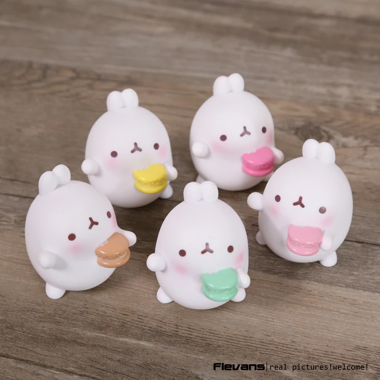 Милые Molang кролик ПВХ Фигурки Модель игрушки куклы-подвески детские игрушки Gifrs подарки 5 см 5 шт./компл. 2 стиля OTFG194