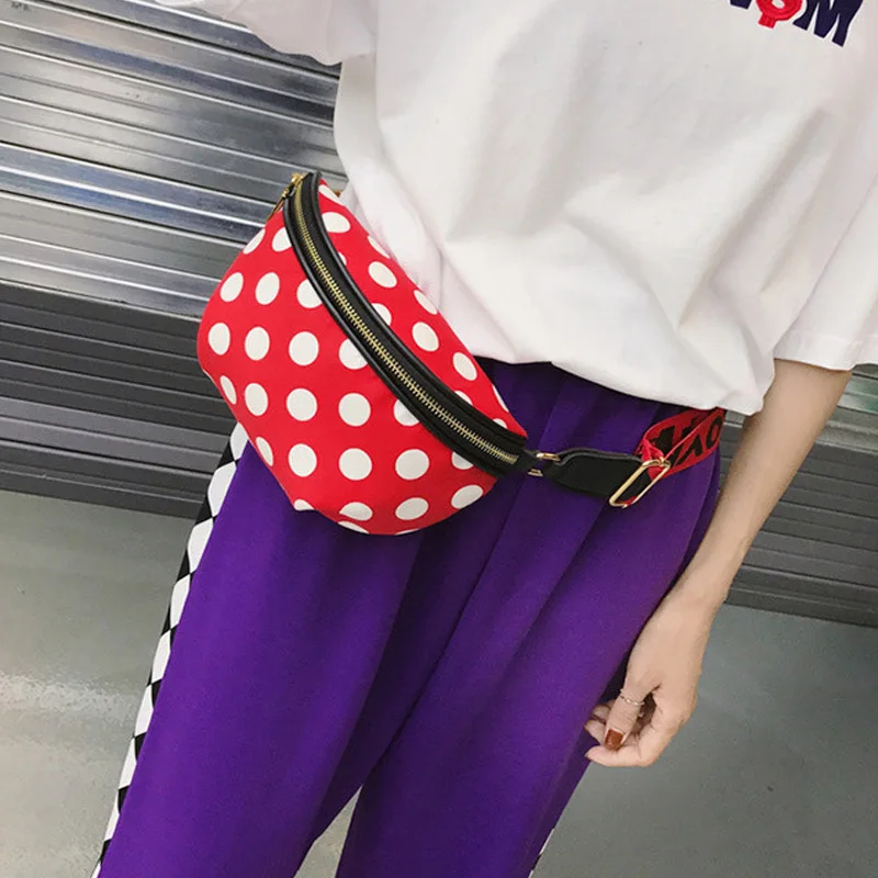 ZDARLBO المرأة الكتف Crossbody الخصر حقيبة Bananka الإناث مفيد حزمة مراوح الجديد الرجعية البولكا نقطة الخصر حزمة حقيبة صدر للرجال