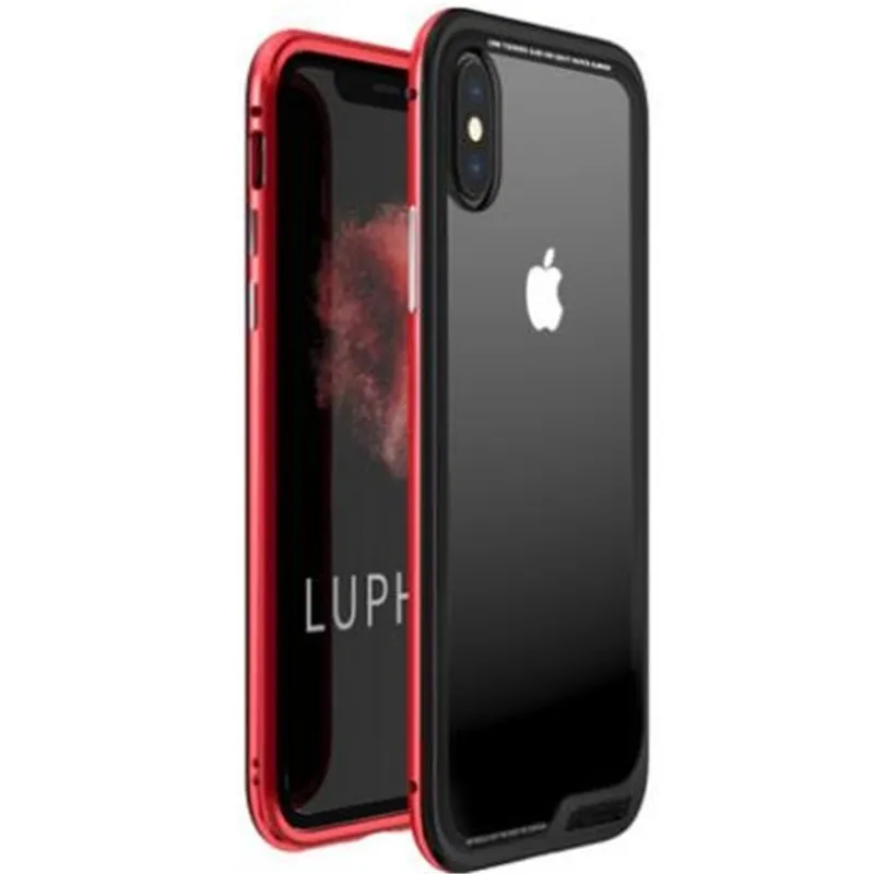 Luphie металлический бампер с прозрачной задней крышкой плотный чехол для iphone X iphone x закаленное Стекло сзади