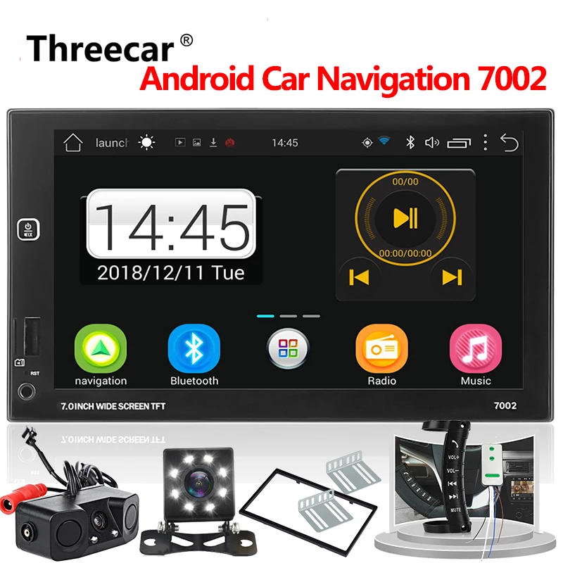 

Universal 2 Din 7" Android 7 Car Radio Multimedia Bluetooth GPS Navigation Car Stereo Mirror Link FM Wifi Player New year Gift