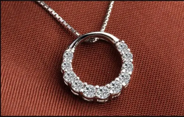 

ZTUNG LVP36 women fine jewelry,super shiny zircon neckalce,925 siver round shape pendant for your lover