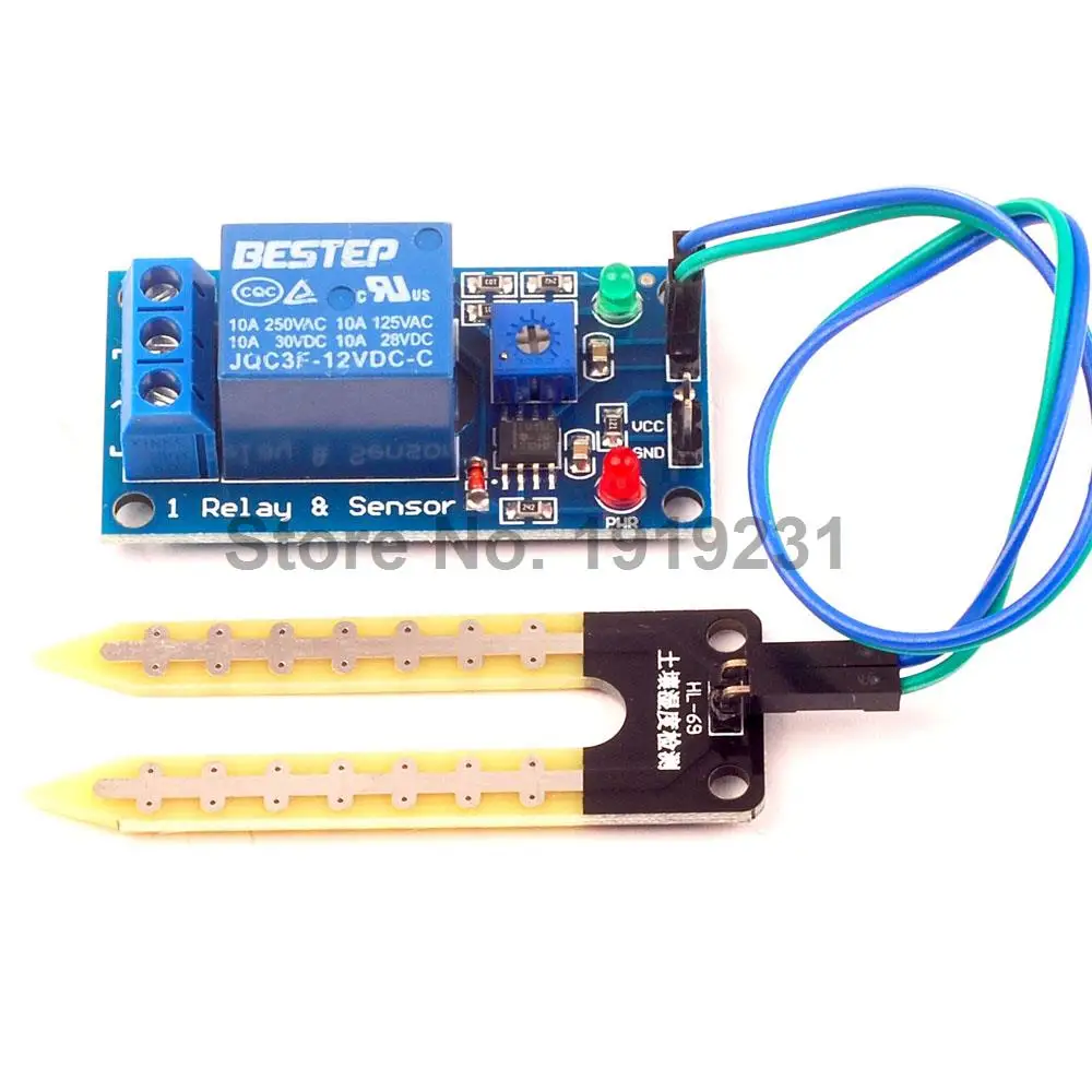 

NEW DC 12V soil moisture sensor relay control module Automatic watering of the humidity starting switch