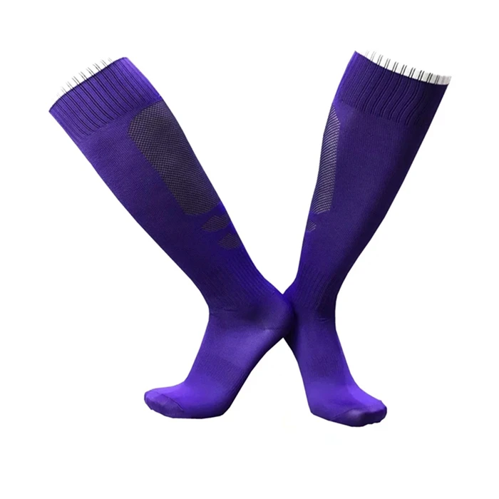 Спортивные велосипедные носки Длинные толстые футбольные носки для взрослых нескользящие носки для мальчиков для бега, баскетбольные Носки, утепленные носки - Цвет: 513 purple