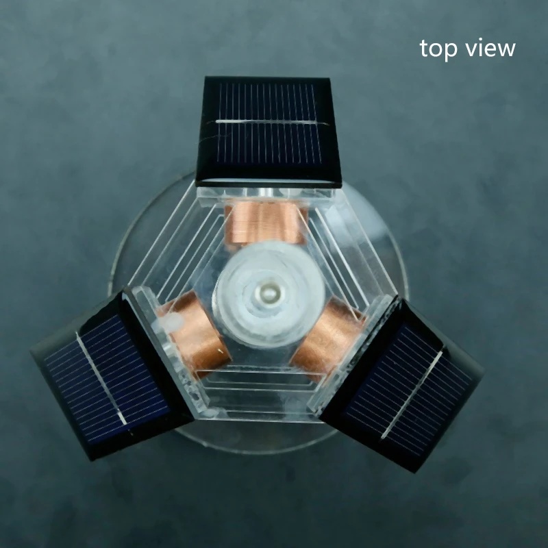 Магнитный левитационный Солнечный двигатель трёхсторонний вертикальный бесщеточный двигатель Diy Учебная модель/научный эксперимент
