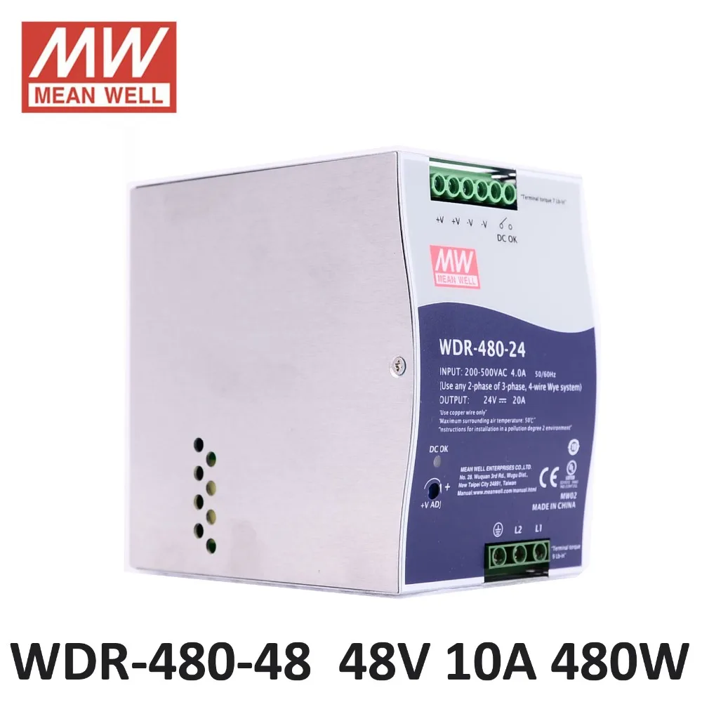 Оригинальный MEAN WELL WDR-480-48 SMPS PFC Функция 480 Вт 10A 48 В Промышленный источник питания