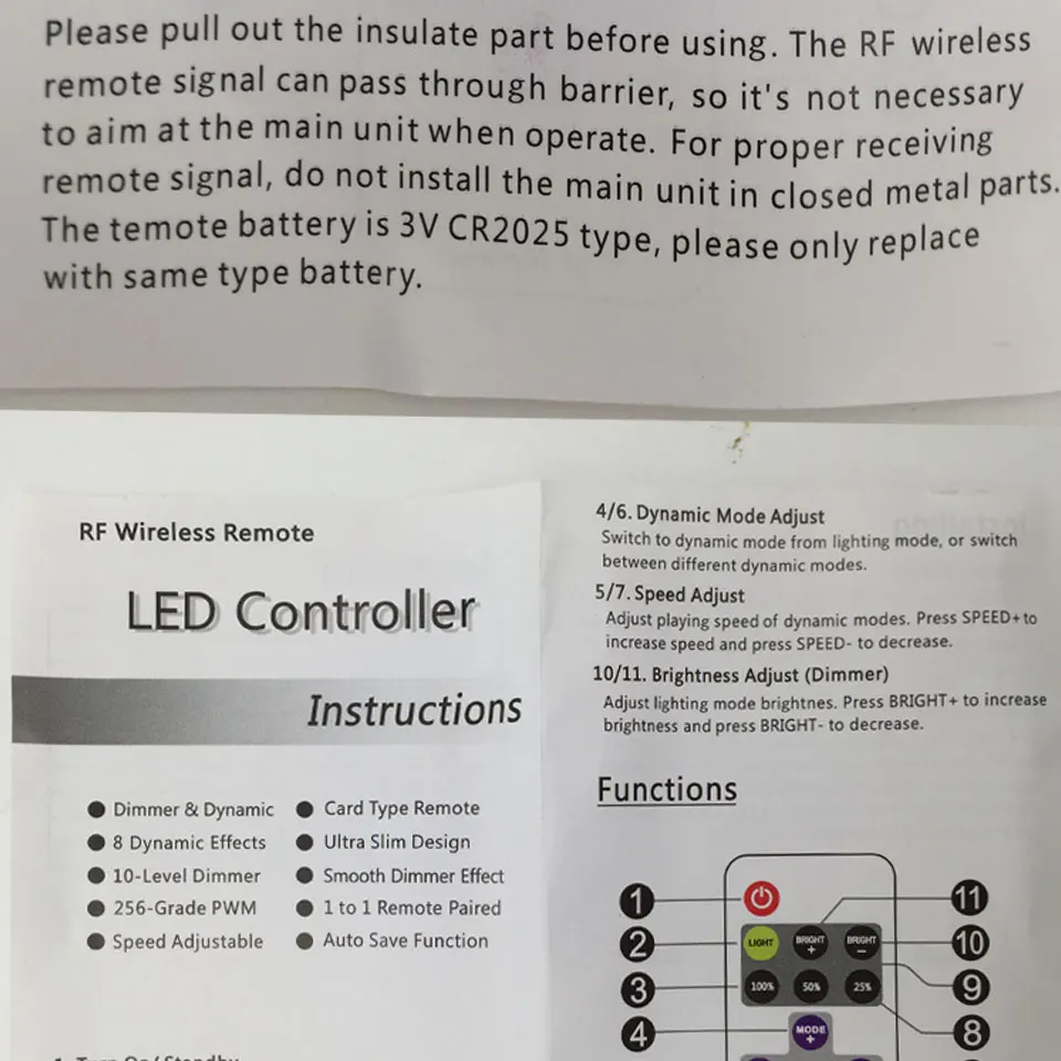 5V-12V-24V DC Светодиодная лента RF Беспроводная мини Дистанционная частота плавный диммер постоянного тока и провод разъем Яркость Регулировка